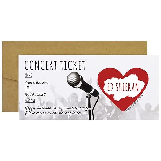 CJ&M Concert/Festival Scratch Card | Surprise Music Ticket | Personalisable - Concert, Festival, Gig | Birthday, Christmas