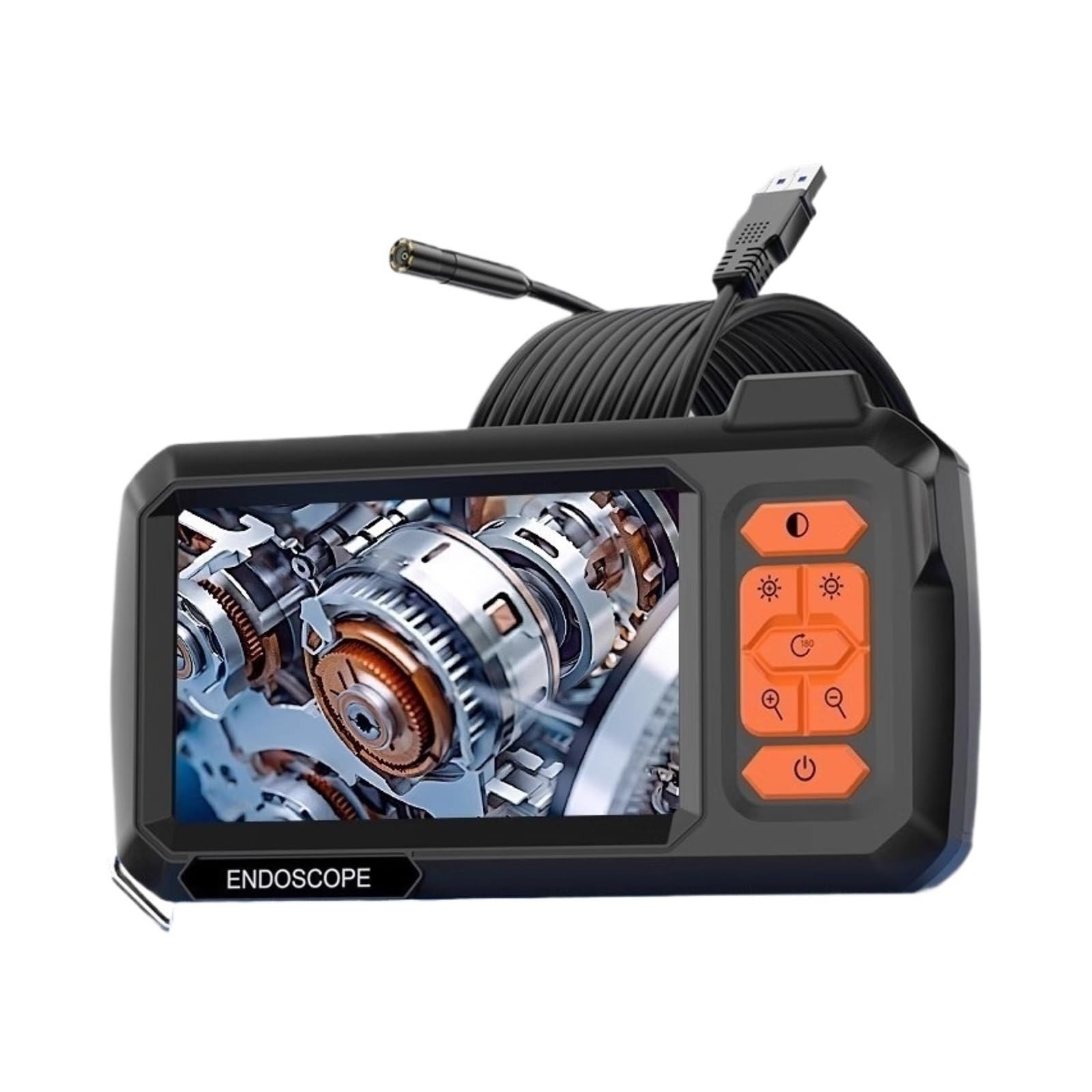 Kamera endoskopowa Przemysłowy Endoskop HD 1080p, Ekran 4,3 Cala, Kamera USB 8 Mm, Zasięg 10 M, Inspekcja Rurociągów I Kanalizacji W Samochodzie, Wodoodporny,endoskop przemysłowy