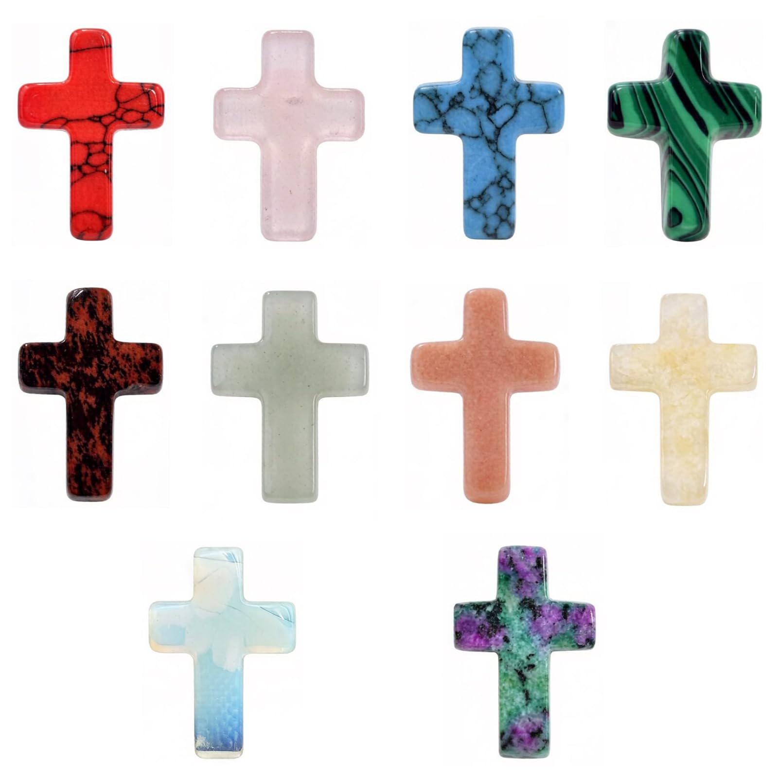 Croix En Pierre Précieuse Cristal De Guérison 10 Pièces Cadeaux De Communion Décoration Chrétienne