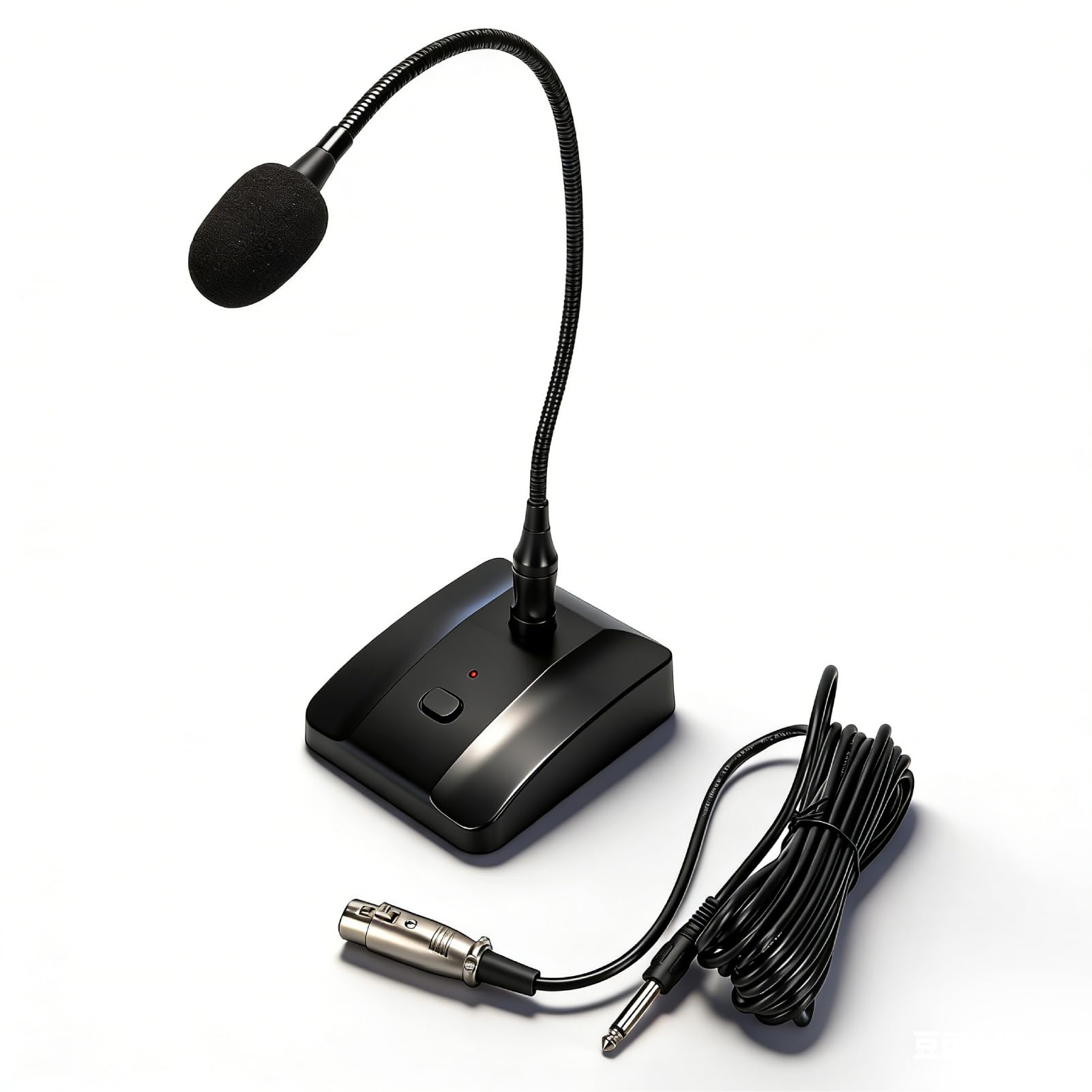 Yosoo Health Gear Gooseneck Condenser Microphone Conferences, Professional Desktop Wired Microphone with Mute Buttons and 6.35mm Connection Cable for Meetings Lectures Broadcasting Conferences Speech