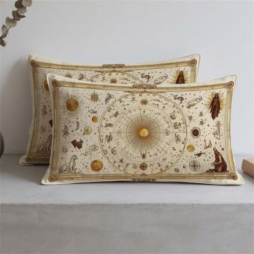 Housse de coussin beige 70x90cm imperméable en lin M-620