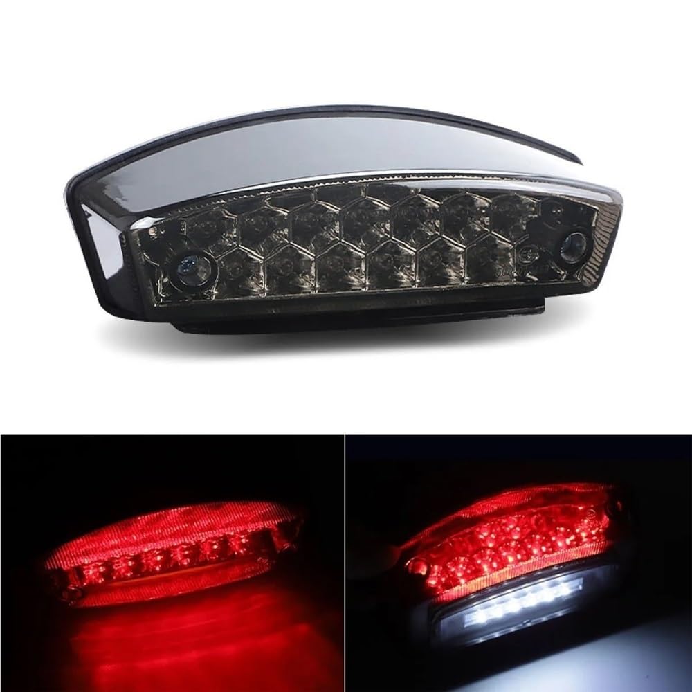 Moto Faro Anteriore Fanale posteriore a LED per moto rosso + bianco Targa per corsa Lampada freno fanale universale per ATV UTV per Chopper