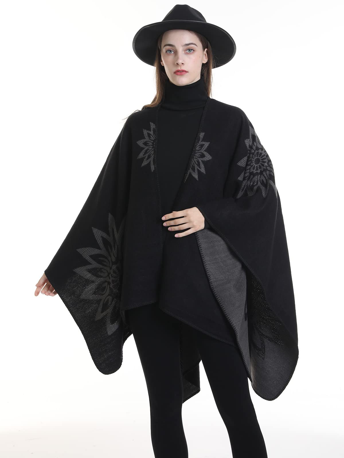Poncho Estola Capa de Mujer Cárdigan de Punto Manta Capas Bufanda Chal Grande Diseño Simple para Invierno