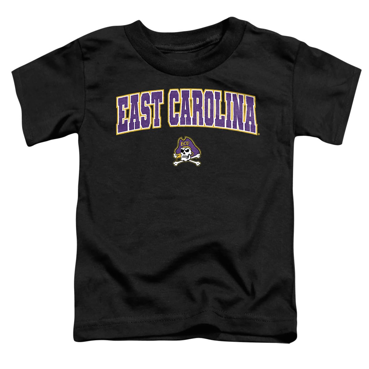 LOGOVISION East Carolina University Arch Logo Black Kids T Shirt (3) for Toddler Boys and Girls, Black