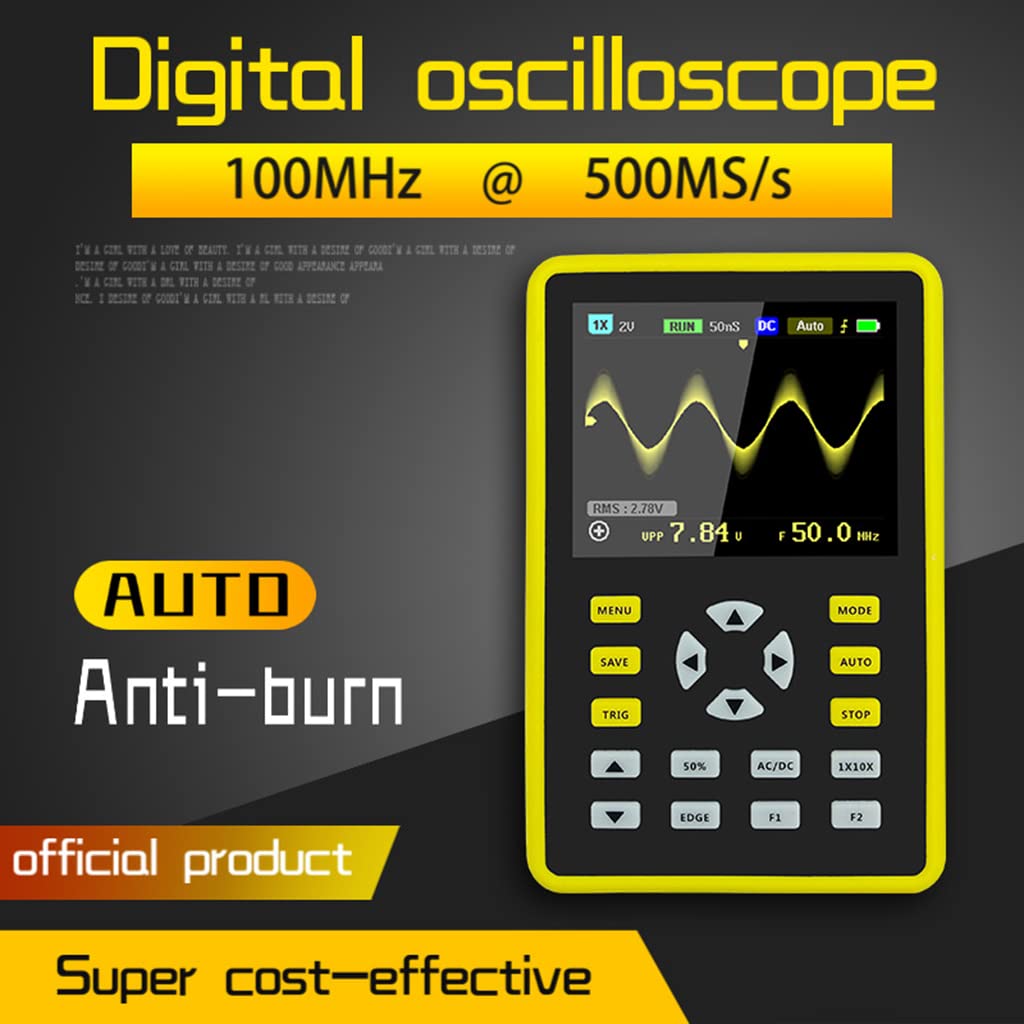 Digital Oscilloscope Handheld Tablet Oscilloscope IPS LCD Display Screen 2.4inch 100MHz 500MS/s 5012H Professional Kit Handheld Oscilloscope