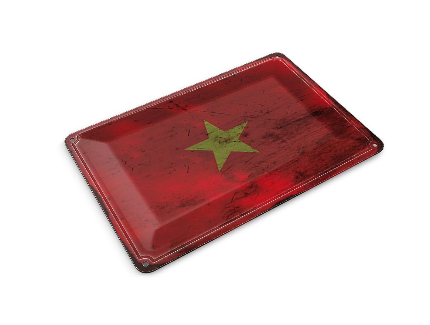Femer Tin Postcard Flag Vietnam 14 x 10 cm Flag of Vietnam Rust Decorative Sign