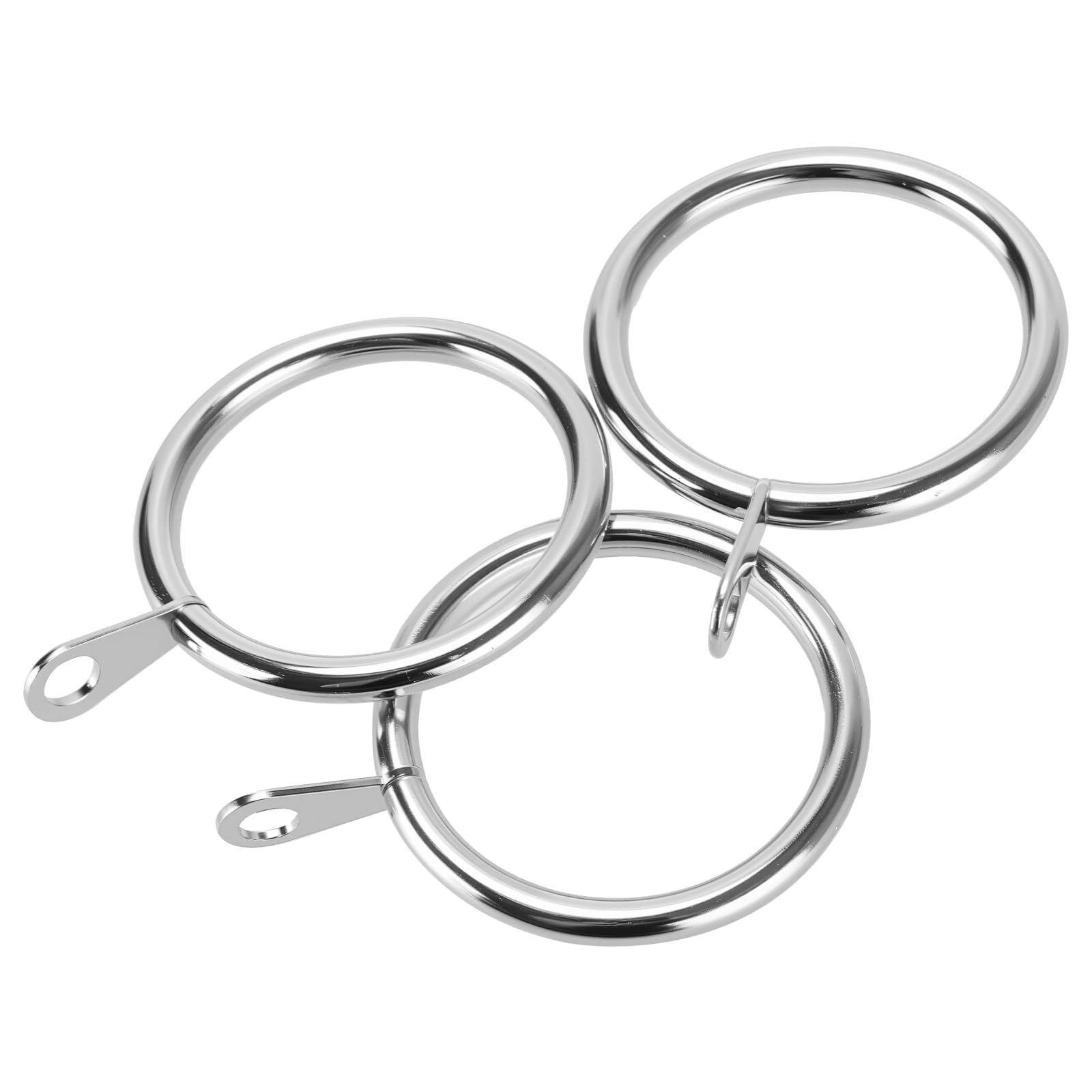 Confezione da 100 anelli in metallo per tende da doccia e tendaggi decorativi, 38 mm, argento