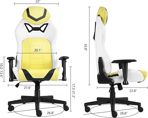 Miniatura 2 de Sillas ergonómicas para juegos para adultos con espuma viscoelástica de alta densidad  Silla de oficina cómoda giratoria, silla de videojuegos