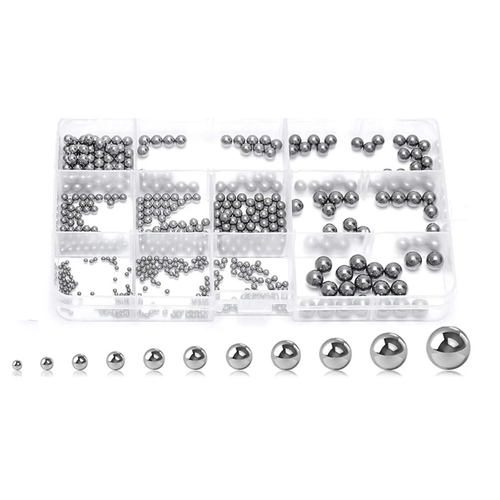 Stahlkugeln für Fahrradlager Kugellager für Fahrradrollen 520 Stück Präzisionsstahlkugellager 2 bis 8 mm Kugellager-Sortiment-Set