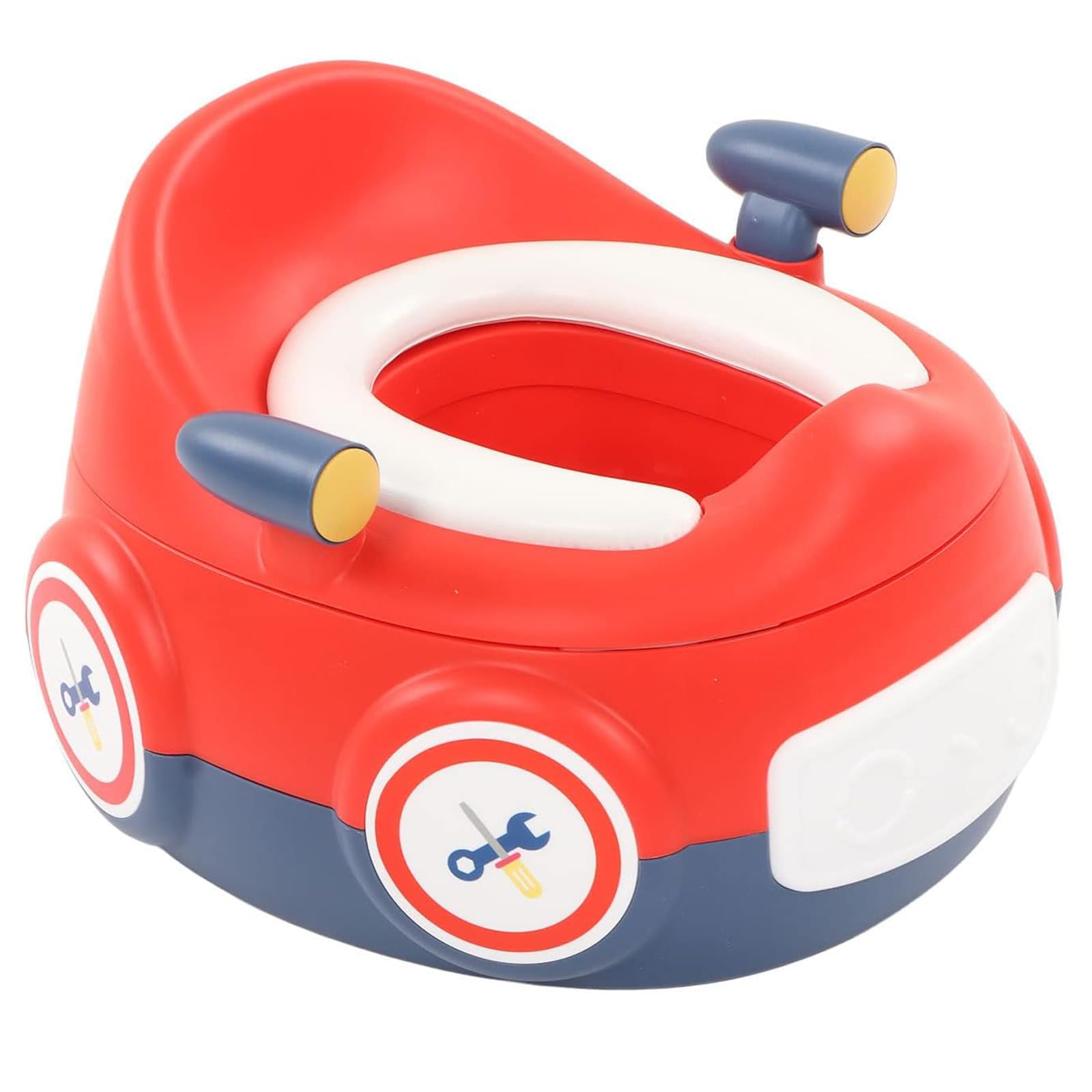 Child Potty Training Chair for Boys and Girls, Handles & Splash Guard - Comfortable Seat for Toddler (Red)