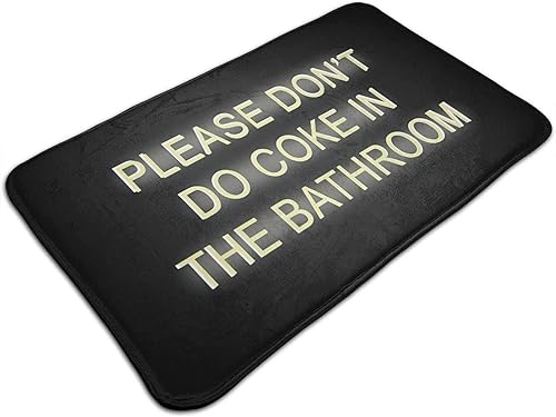 Miniatura 1 de Tapetes de baño con texto en inglés «Please Don't Do Coke in The Bath», alfombras negras de 19.5 x 31.5 pulgadas para bañera, decoración divertida,