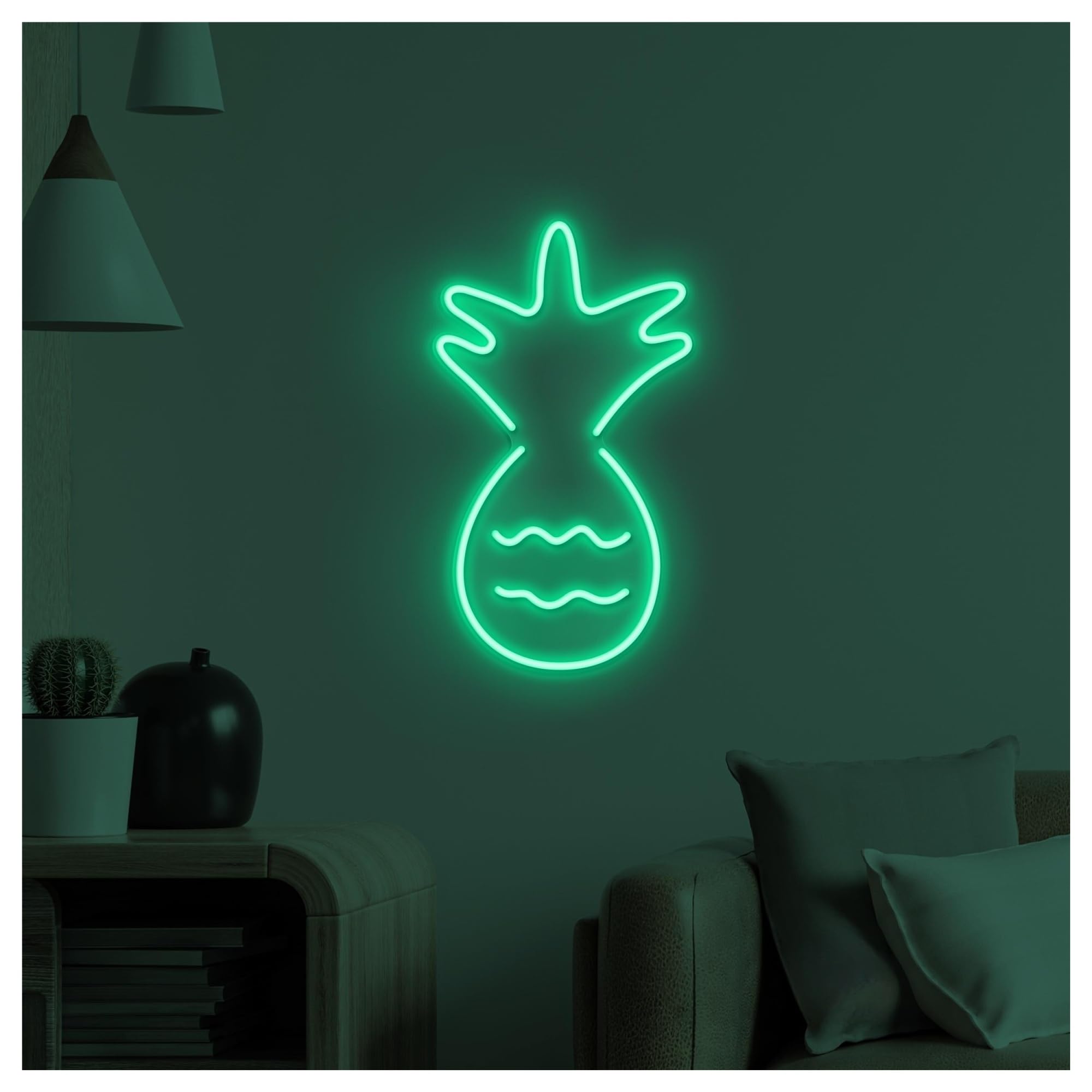 RONGCH Hanging Art Signs Pineapple Neon Sign Beach House Bar Cafe Wall Decor and Party Drink Art Room Bedroom Game Pet Store Birthday 40cm(Style I)