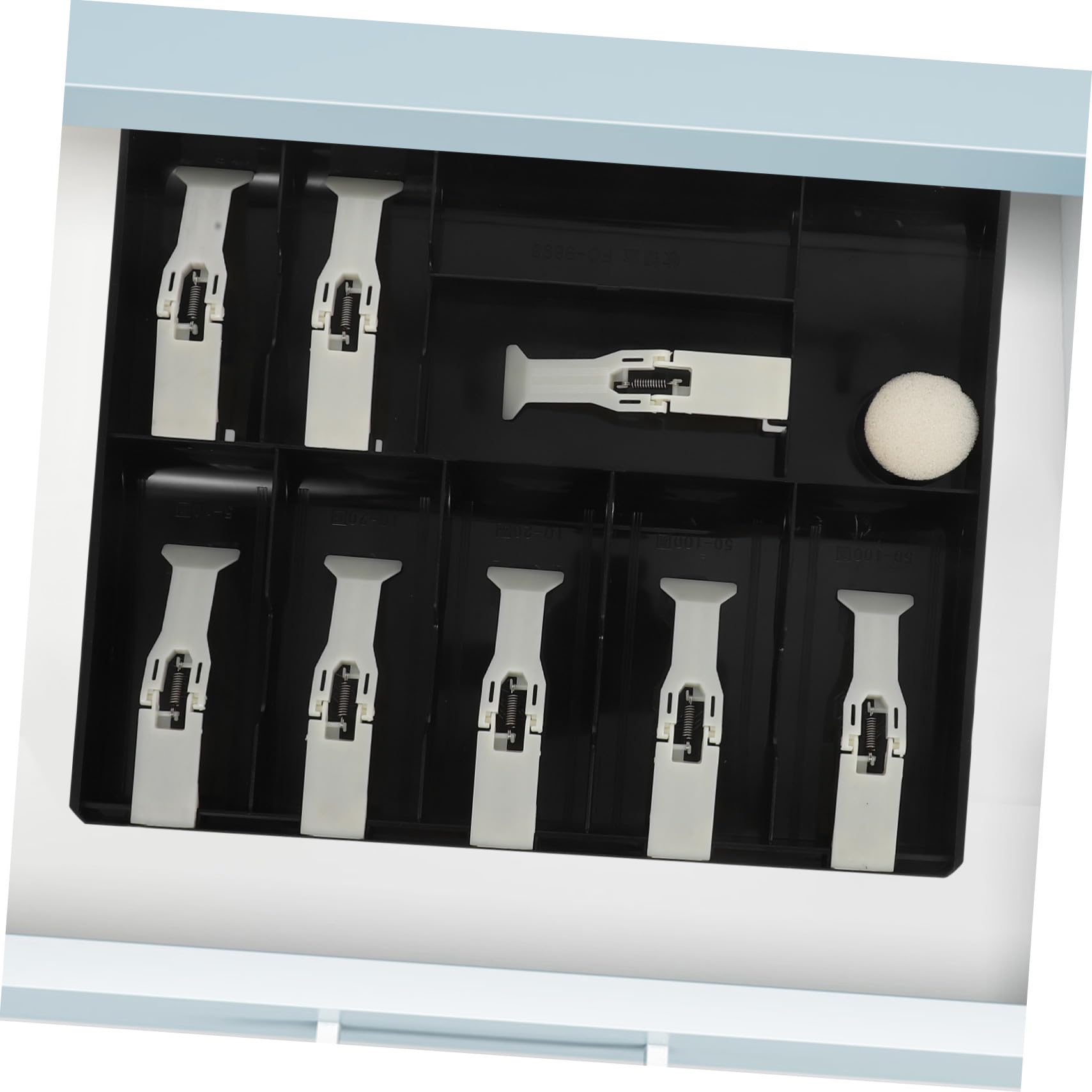 OSALADI Vassoio Portamonete a 9 Scomparti con Clip Organizer per Contanti e Monete per Negozi e Ufficio
