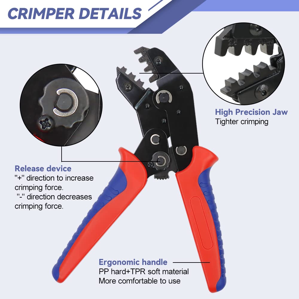 DIY Solar Setup Made Easy: Crimping Tool Kit With Stripper & Connectors For AWG14-10 PV Cable