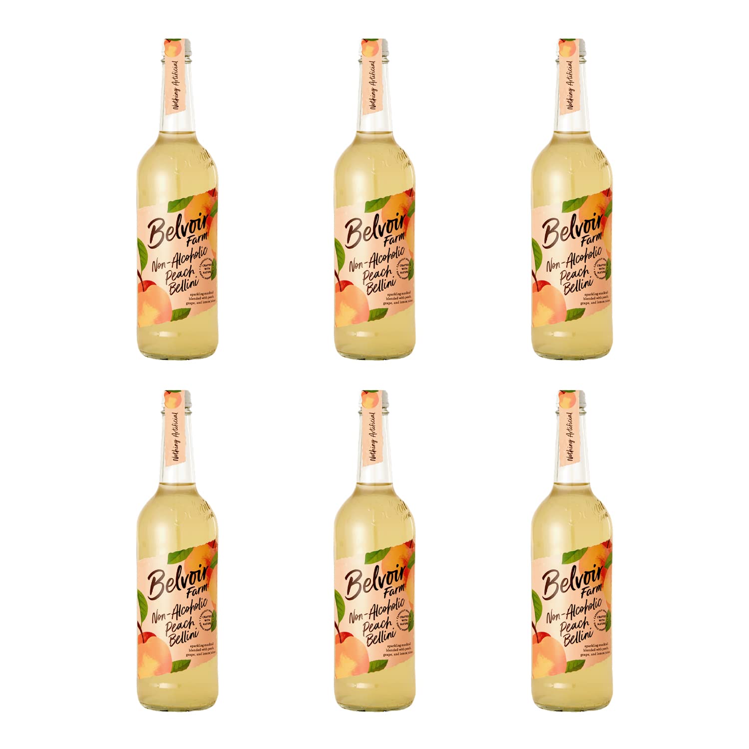 Belvoir – Non-Alcoholic Peach Bellini 750ml Glass - Pack of 6