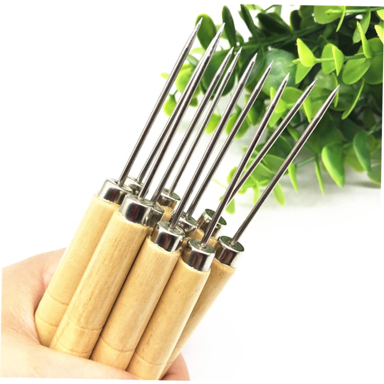CIMAXIC DIY Modeling Tool Set 10pcs Wooden Handle Quilling Tools Scriber Needle Ideal for Upholstery Art