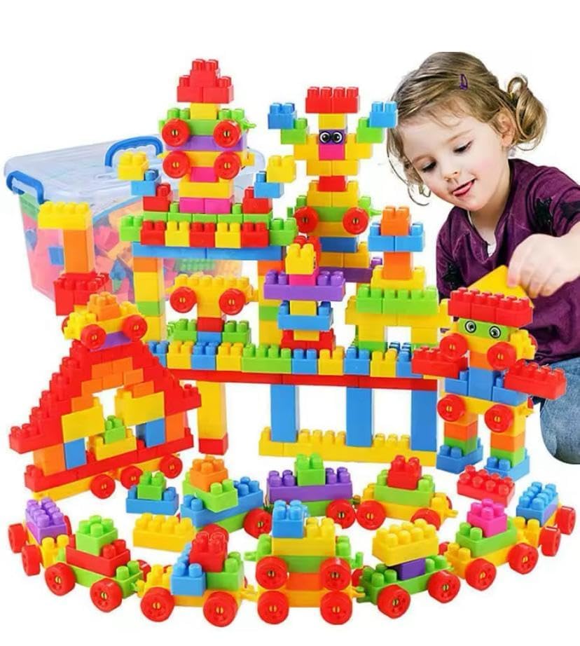 Image of Plastic Building Blocks for Kids 3+ Years 100 Pieces