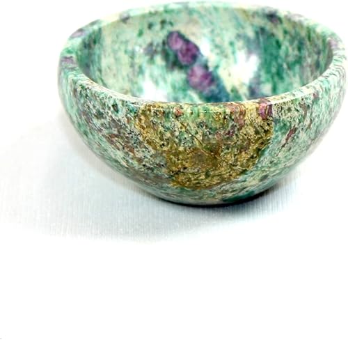 Jet International Crystal Jet Natural Rubí Fuschite Bowl 2" libreta terapia piedras preciosas talladas a mano Altar de cristal curativo