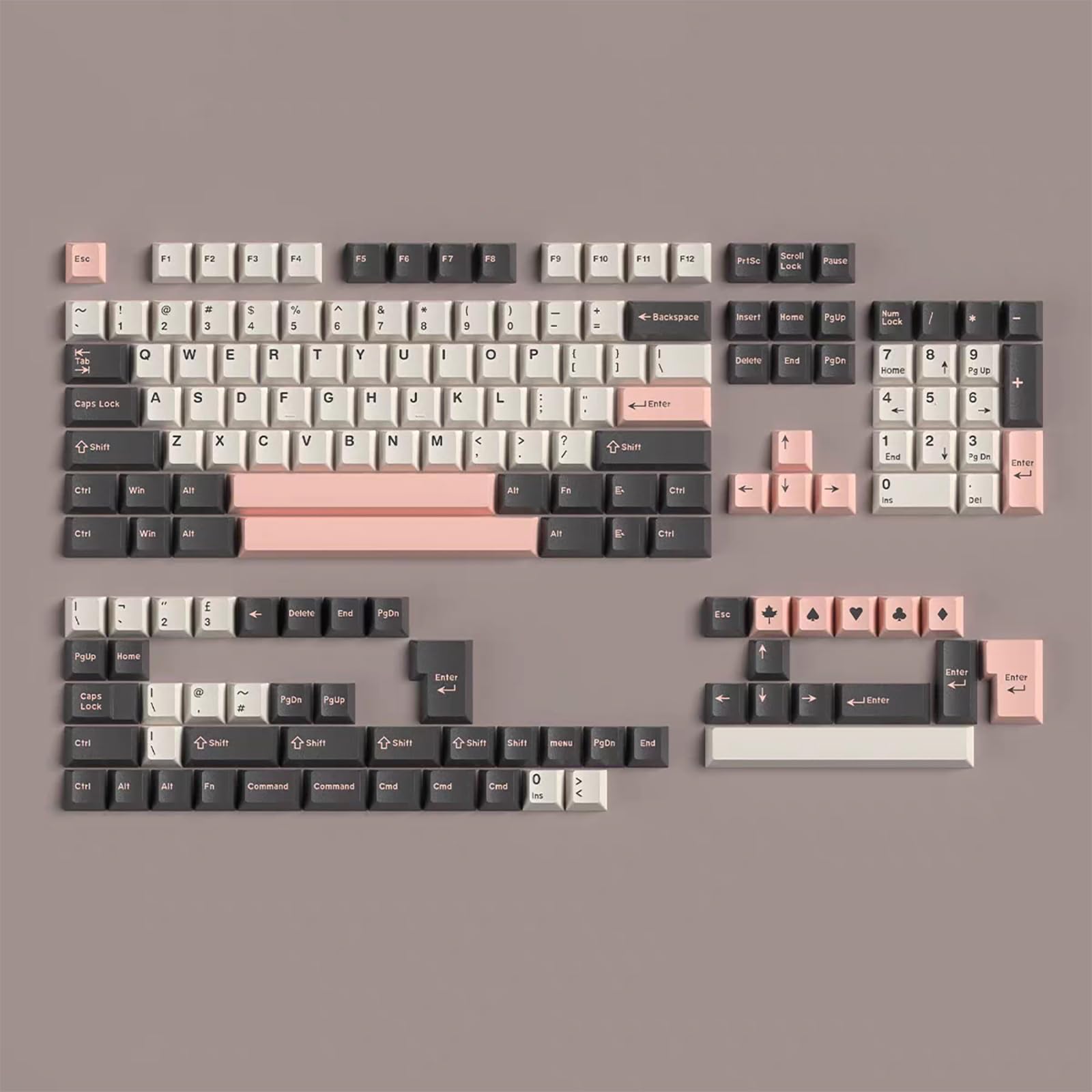 Sumgsn Olivia Keycaps 163 Keys Cherry Profile Doubleshto Keycap Set Fit for Alice Keyboard 61/64/87/104/108 Cherry Mx Switches ISO ANSI Layout Alice Keyboard Mechanical Keyboards