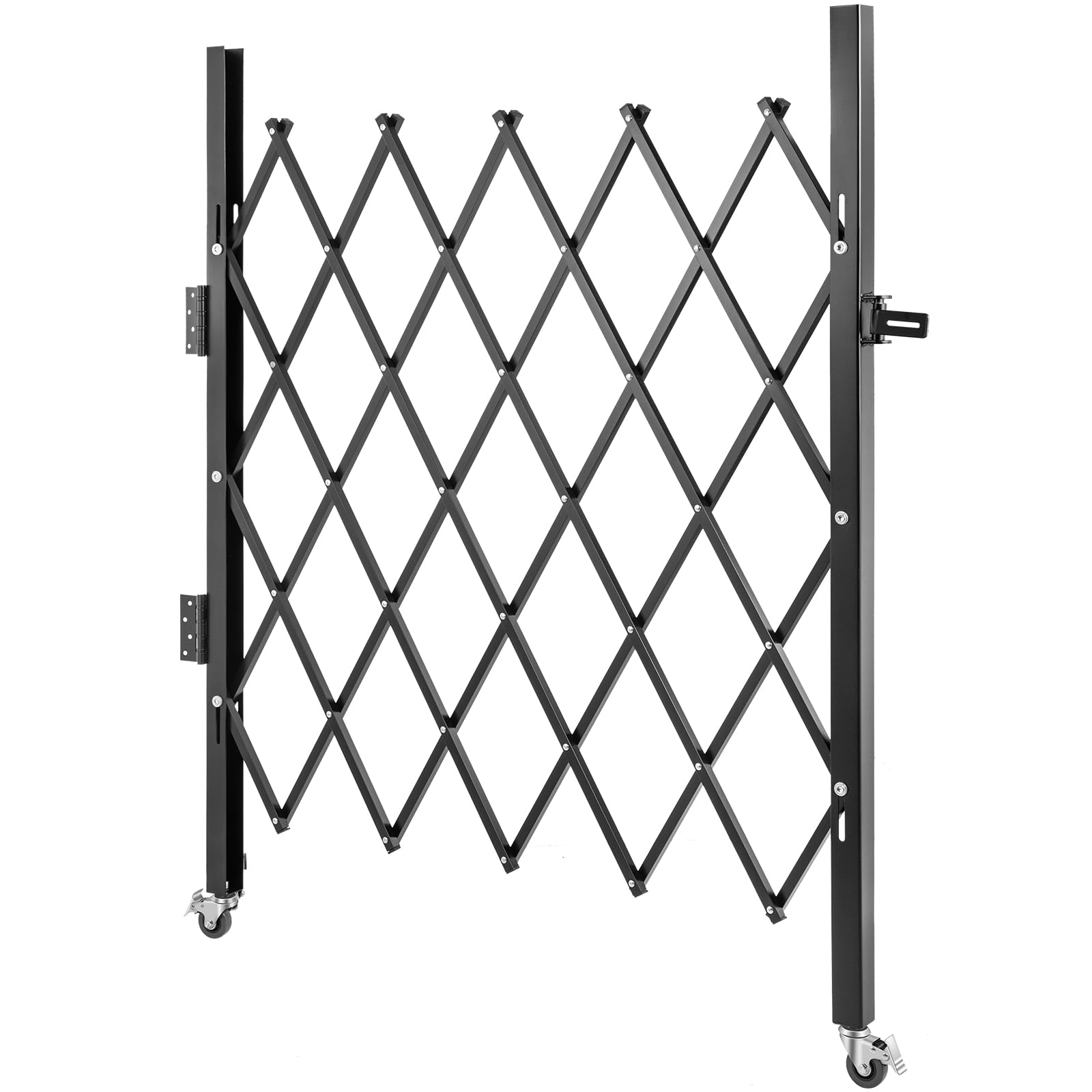 VEVOR Faltbares Sicherheitstor, 170x131 cm, Akkordeon-Sicherheitstor aus Stahl, Erweiterbares Barrikadentor mit Vorhängeschloss