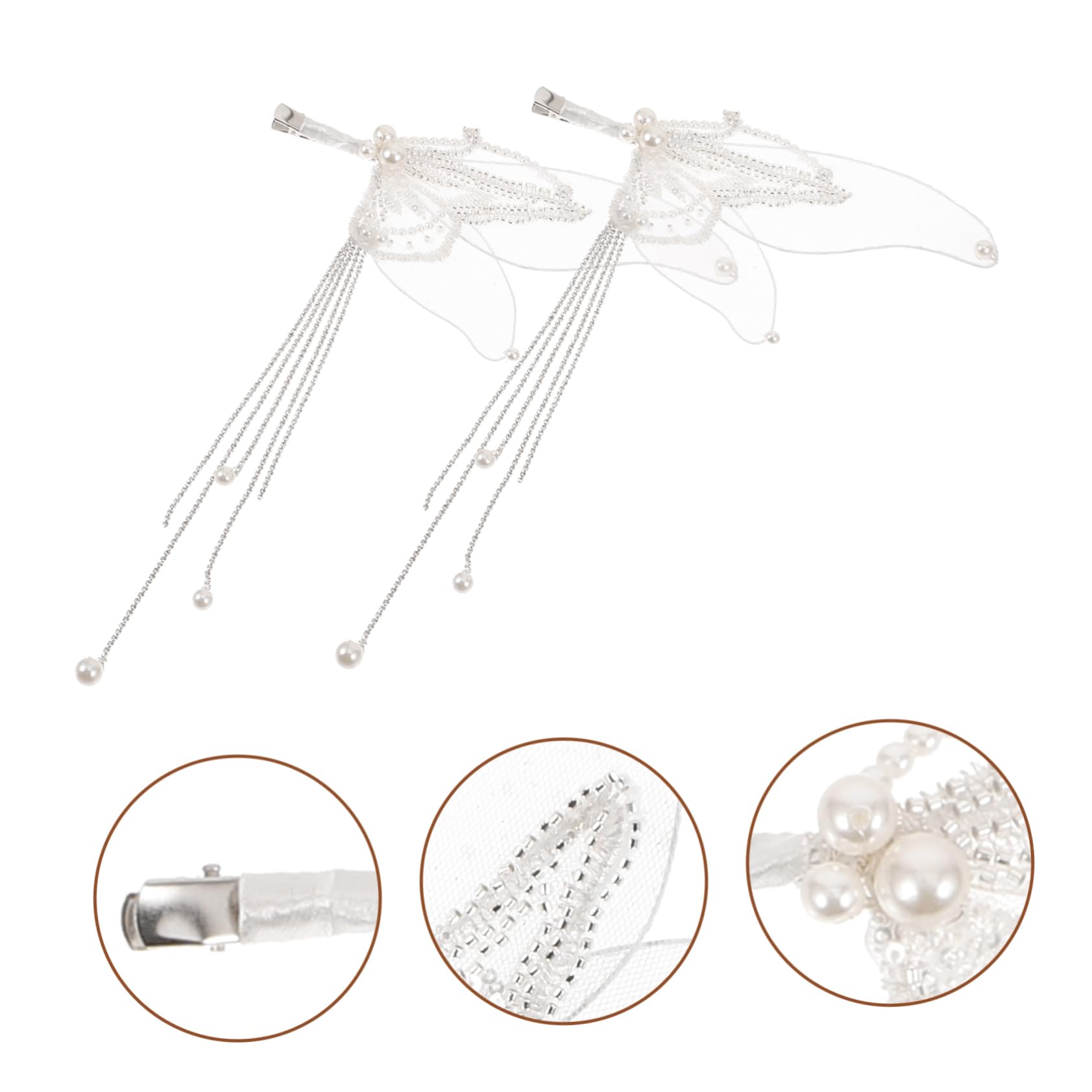 VICASKY 3 Paia Clip per con Nappine e Fermagli Leggeri ed Eleganti per Spose e Ragazze Accessori Raffinati per Acconciature Matrimonio e Cerimonie