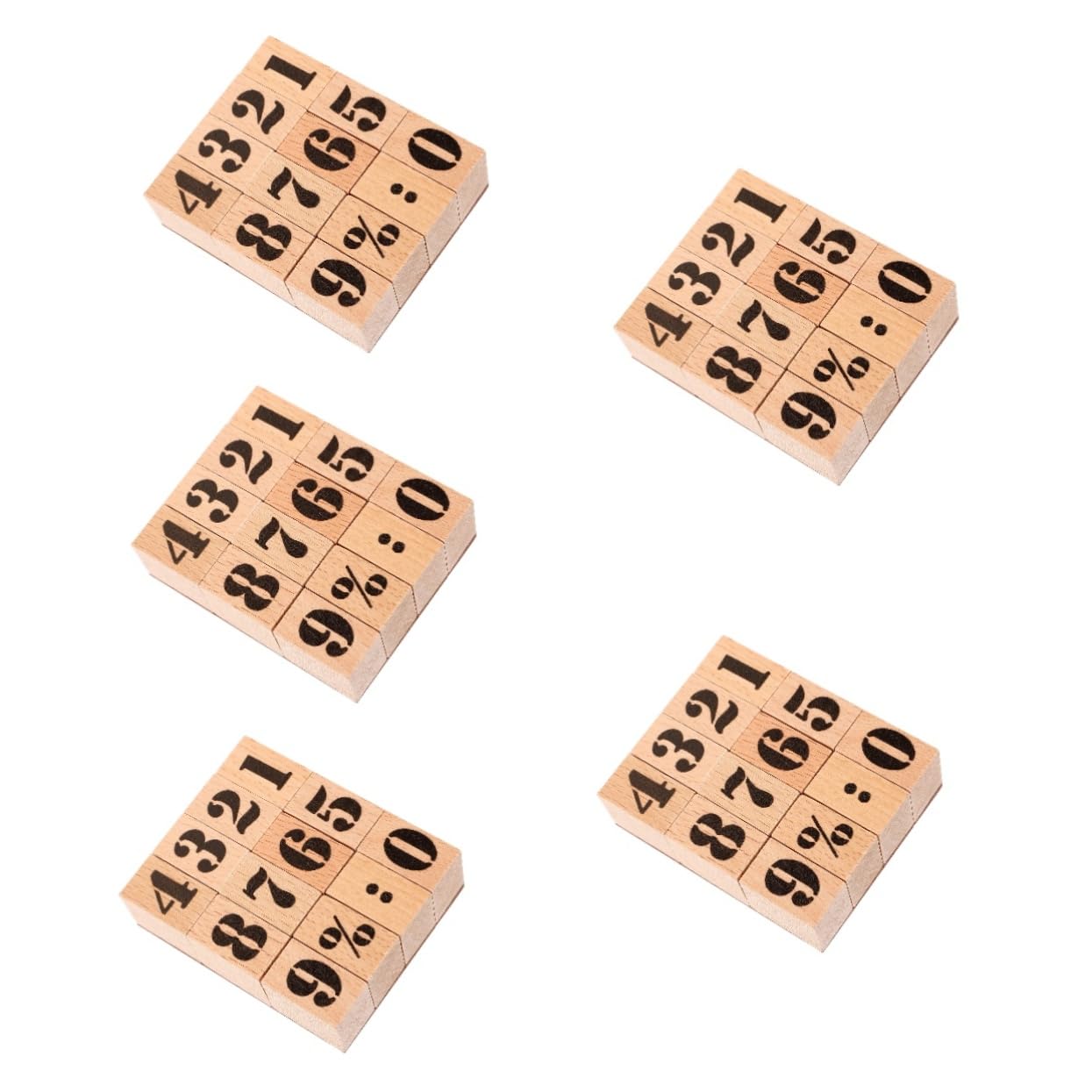 Tofficu 5sätze Holzstempel Für Diy-kunsthandwerk Dekorative Zahlenstempel Aus Robustem Holz Für Scrapbooking Kartenherstellung Und Kreative Projekte