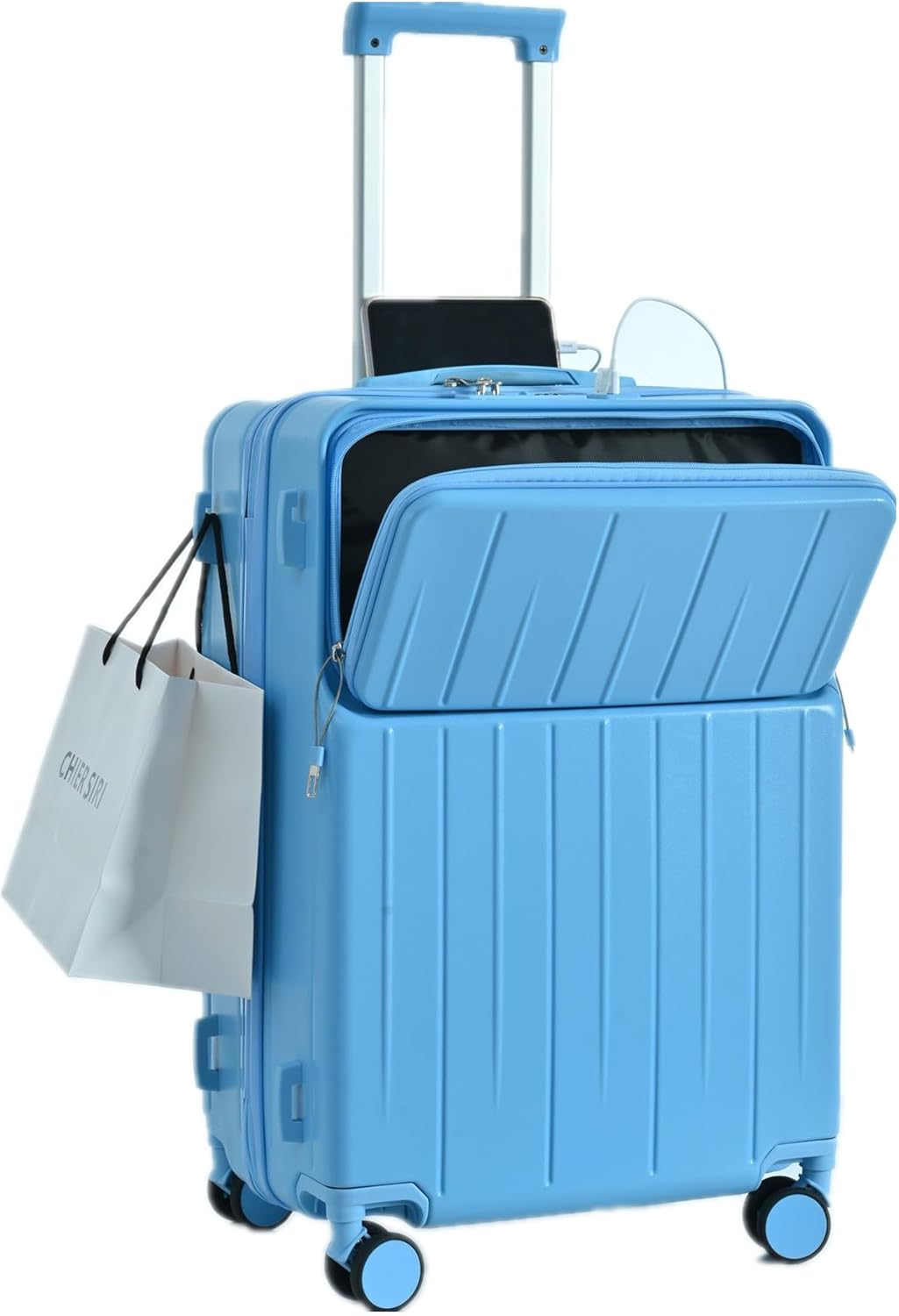 Amazon.co.jp BTM スーツケース 前開き キャリーケース 47泊 キャリーバッグ USB TypeC 充電口 カップ