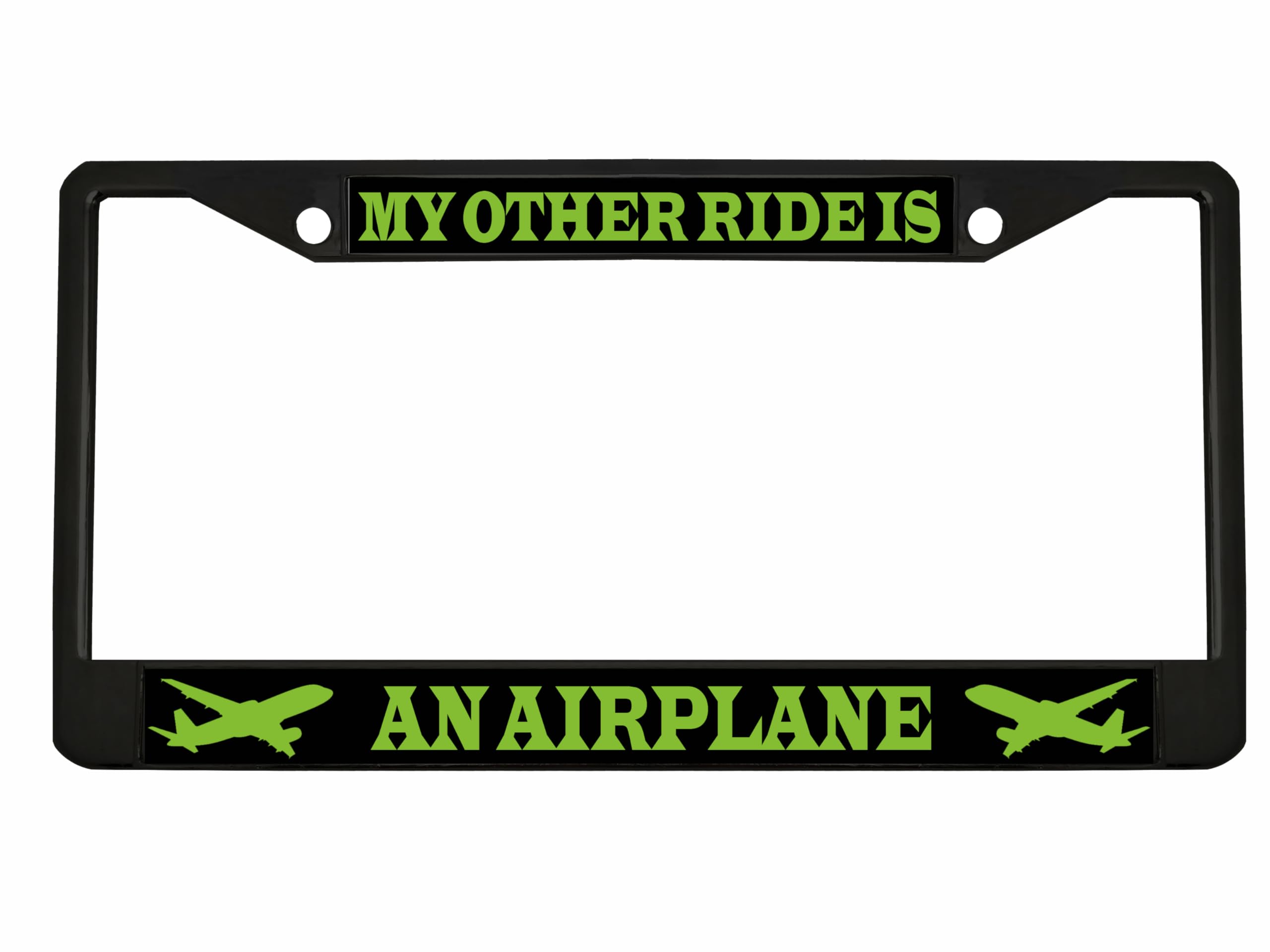 My Other Ride is an Airplane Style Heavy Duty Metal License Plate Frame/Car Accessories Car Tag Holder Cover