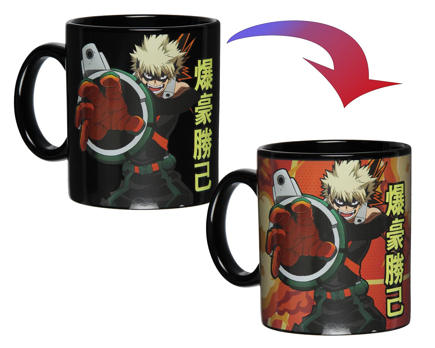 Amazon.com: JUST FUNKY My Hero Academia Katsuki Bakugo Heat Reactive Color  Changing 16 Oz. Tea Coffee Mug Cup : Home & Kitchen