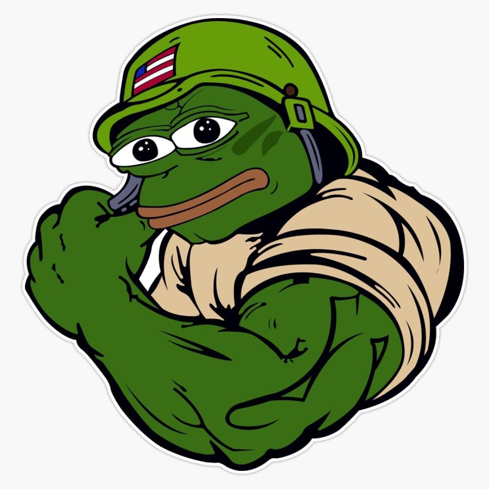 Pepe The Frog Military Soldier War Funny Meme Window Bumper Sticker Decal 5""