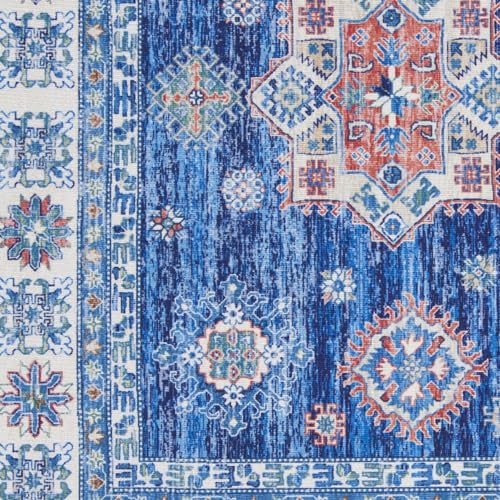 Tapete decorativo azul 1'10" x 5' Runner miniatura 7