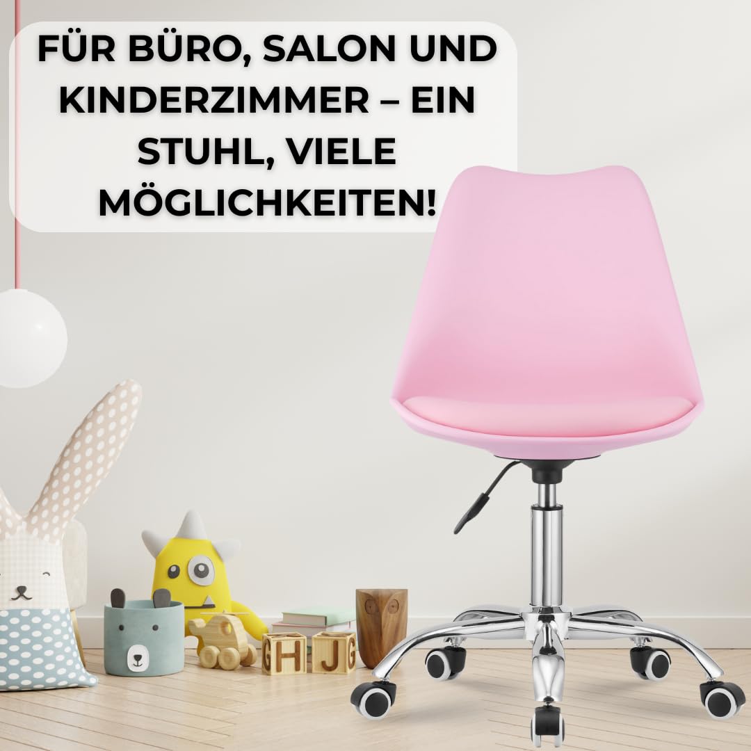 FORTENA vModernes Bürosystem: Schreibtisch und Drehstuhl in vielen Farbvarianten. Klappfunktion des Schreibtisches. (Stuhl, Rosa)