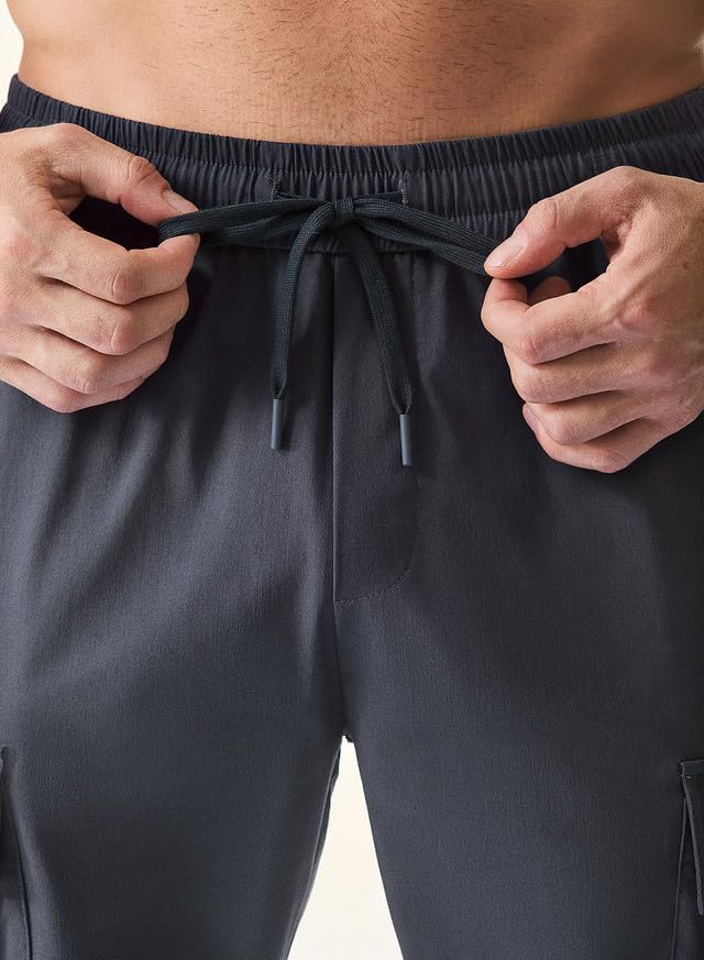 JMIERR Mens Casual Cargo Joggers Pants Elastic Waist Drawstring Stretch Relaxed Fit Work Pants Tapered Sweatpants - Image 8