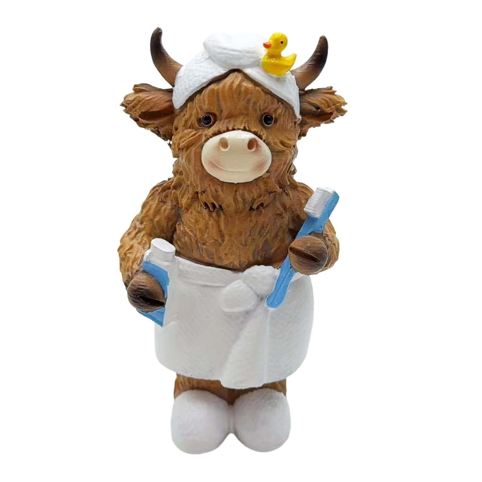 pidodou Highland Cow Bathroom Figurine Resin Ornament for Sink Shelf