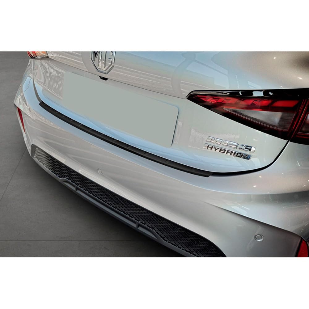 Avisa Matt Black Stainless Steel Rear bumper protector compatible with MG 3 III 2024- 'Ribs'