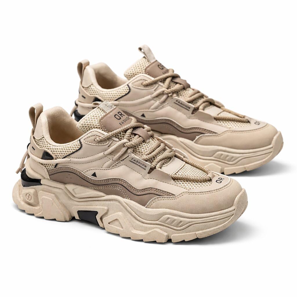 cruiser Men’s Chunky Sneakers| Streetwear Fashion Shoes| Trendy & Stylish Lace Up Casual Sneakers | Durable Lightweight Comfortable Sports Running Walking Shoes, Cushioned Thick Insole Sneakers(2659)-picture-24