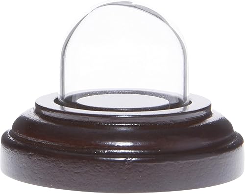 Plymor Mini cúpula de cristal en miniatura de 1 x 1 pulgada (base de chapa de caoba oscura)