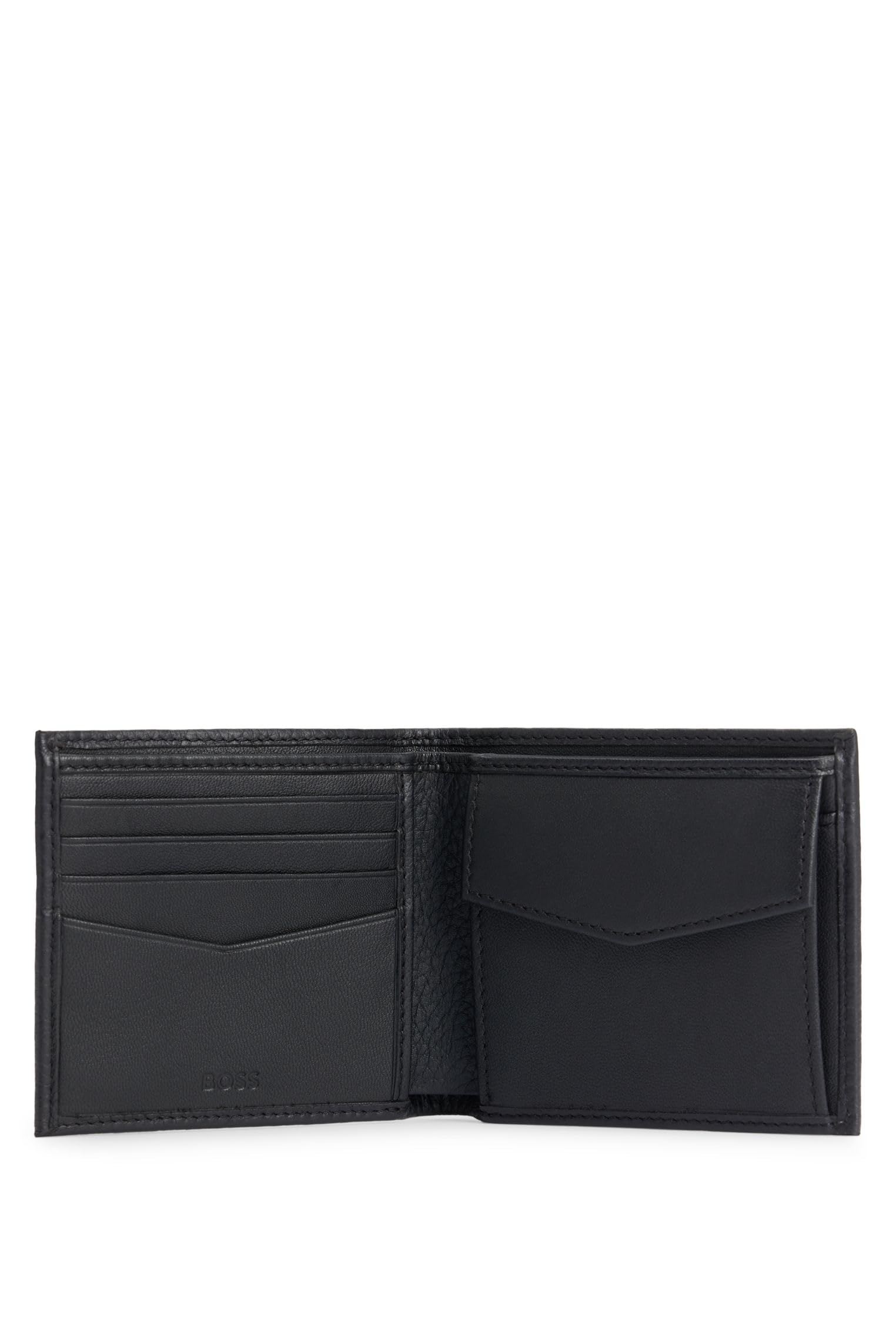 BOSS Herren New Crosstown 4ccC Geldbörse aus genarbtem Leder mit Logo-Schriftzug