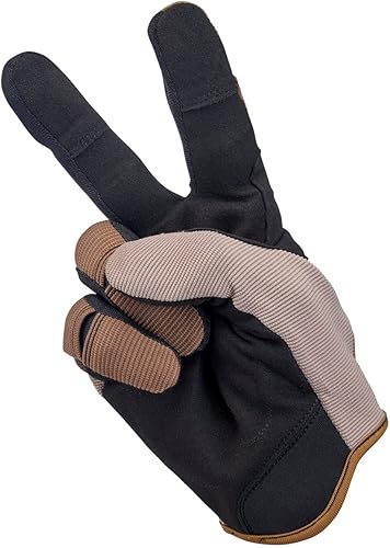 Miniatura 5 de Biltwell Guantes de moto  Guantes de motocicleta  Resistencia a la abrasión  Tela transpirable  Puños abiertos  Coyote Negro