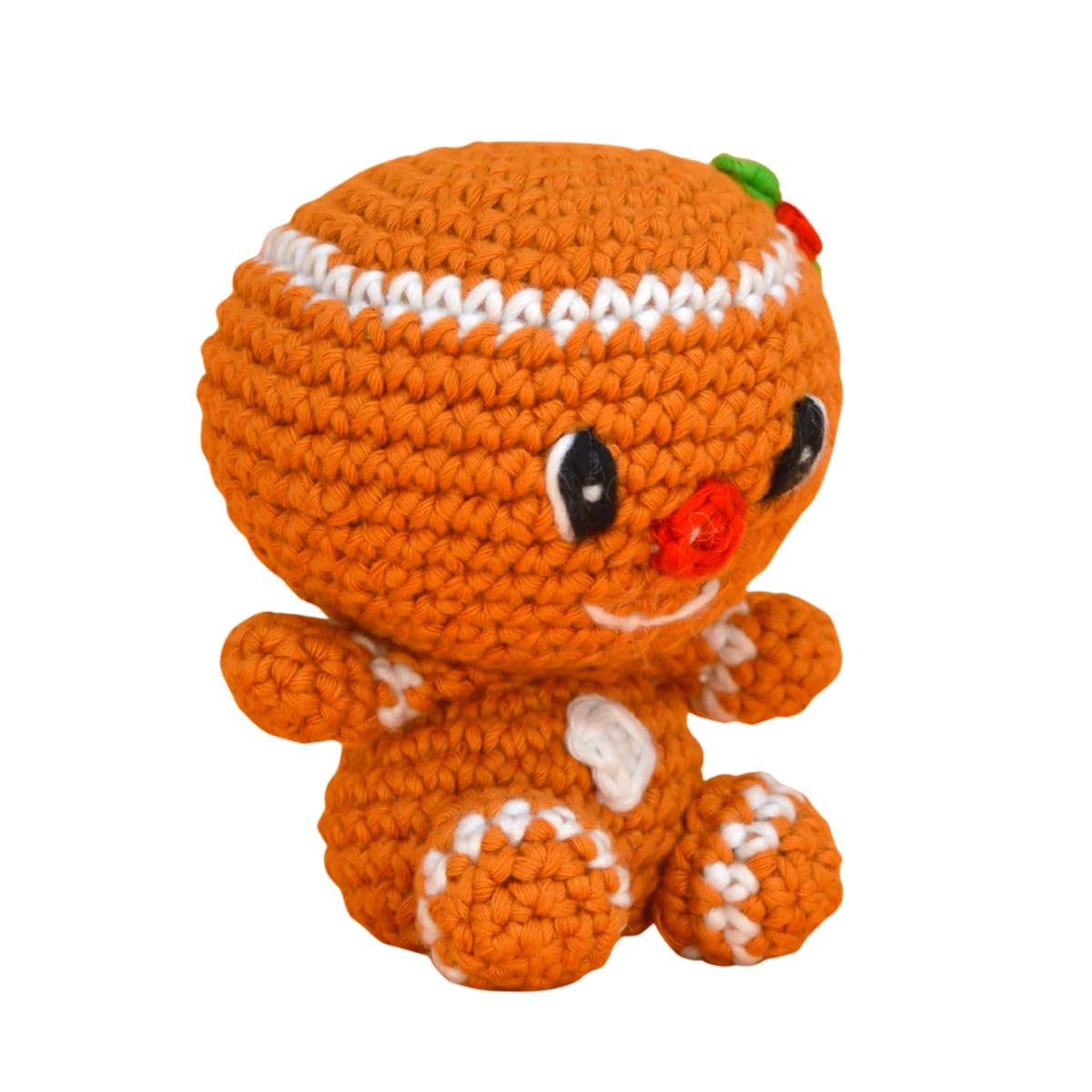 Knitty Critters CWOC Festive Friends Gingerbread Man Crochet Kit, Brown
