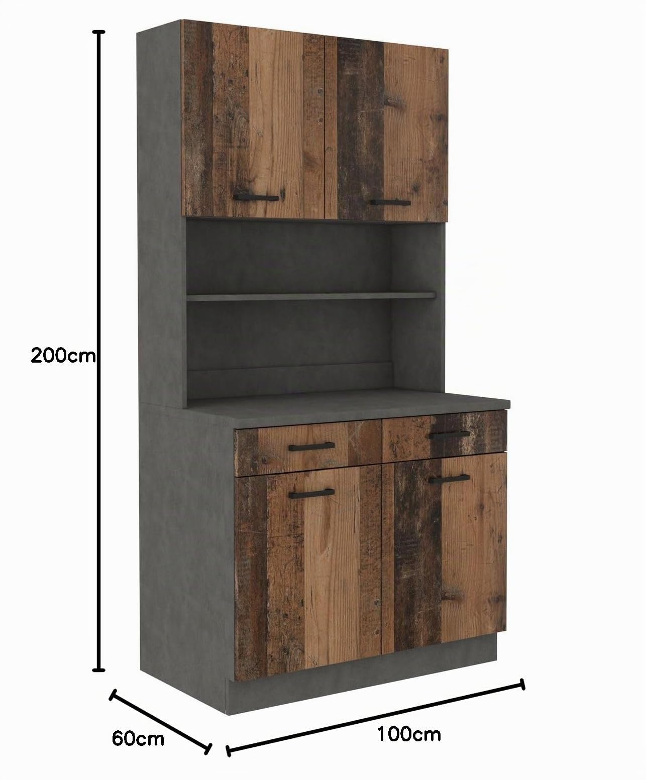 Kuechen-preisbombe Buffet Küche Mario 100 Küchenzeile Küchenblock Einbauküche Old Wood Style Matera
