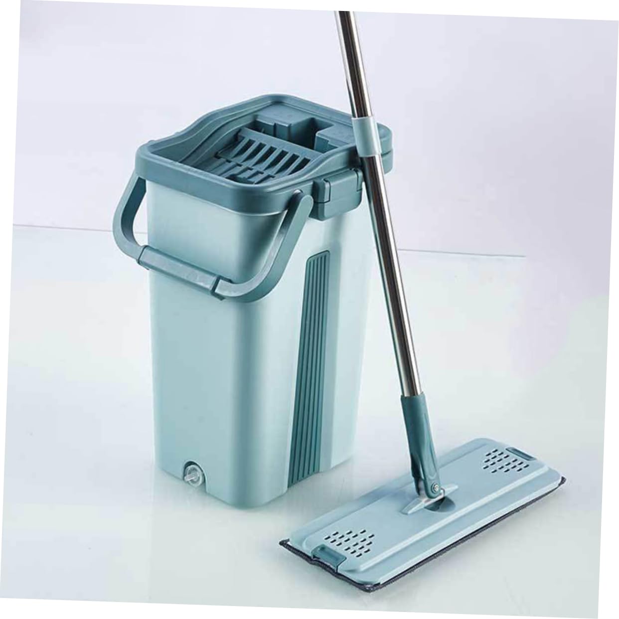 Cabilock Fregona Manos Libres para Limpiar Hogar Cubo para Trapeador De Microfibra Accesorios De Limpieza Trapeador y Cubo De Limpieza para Uso Diario Cocina y Baño