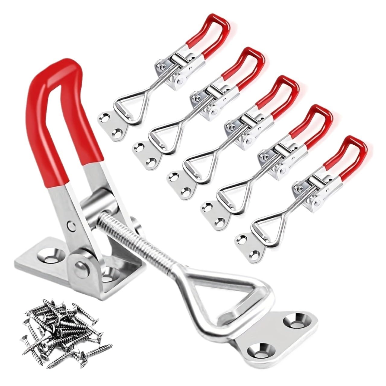 2/5pcs Adjustable Toggle Clamp Latch Heavy Duty Latches Holding Capacity Pull for Smoker Lid Jig Tool Box Cas(2PCs)
