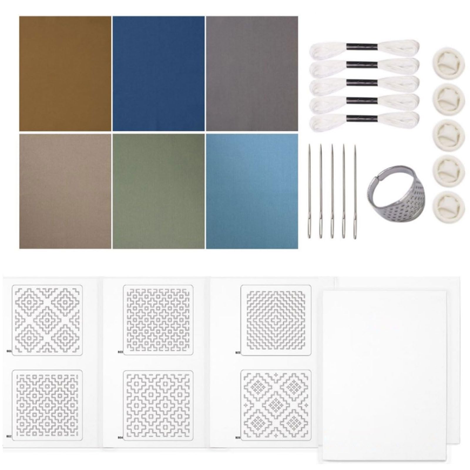 Buxuaaaa Embroidery Fabric Thread Needle and Water Soluble Embroidery Stabilizer Set for Needlework Craft Project Stabilizer Sheets