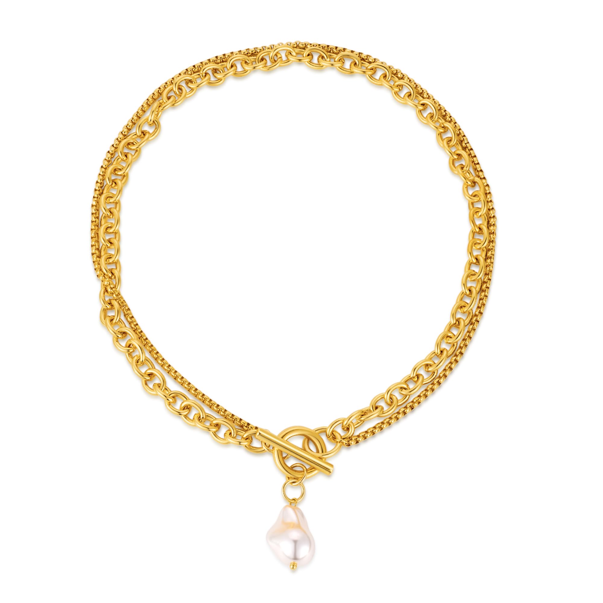 TOVABA Chunky Gold Chain Necklace Cuban Chain Link Thick Paperclip Chain Heart Chain Choker Necklace for Gift Fashion Jewelry