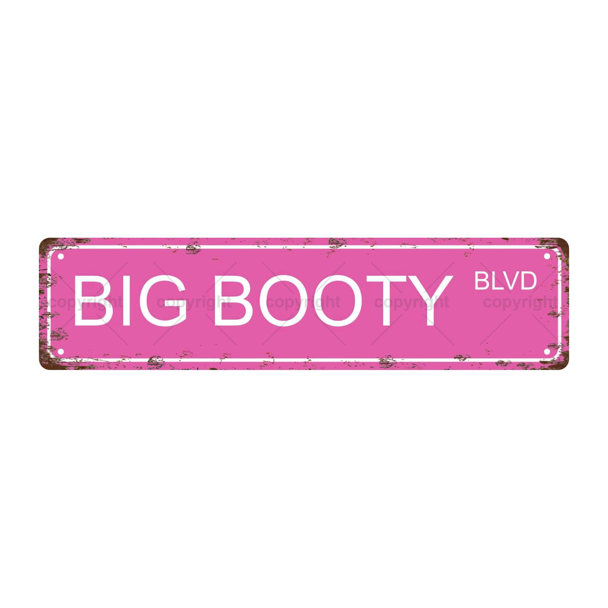 Big Booty BLVD Sexual Metal Tin Street Sign Bar Cafe Garage Cave Home Room Wall Bathroom Farmhouse Garden Porch Patio Decor,4x16 Inch