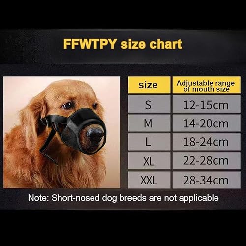 FFWTPY 2 Bozales Rejilla Transpirables Talla XXL Ajustables Nylon Resistente Seguridad Canina Correa…