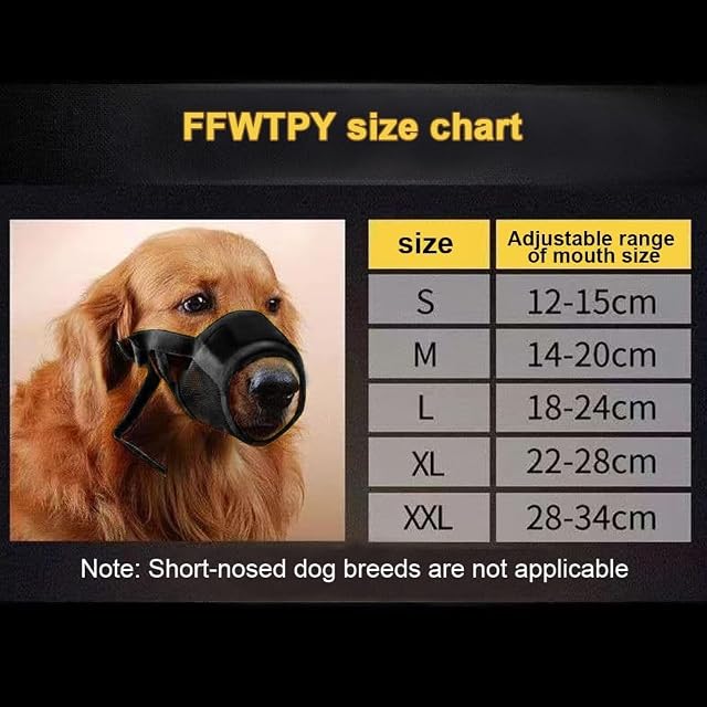FFWTPY 2 Bozales Rejilla Transpirables Talla XXL Ajustables Nylon Resistente Seguridad Canina Correa…