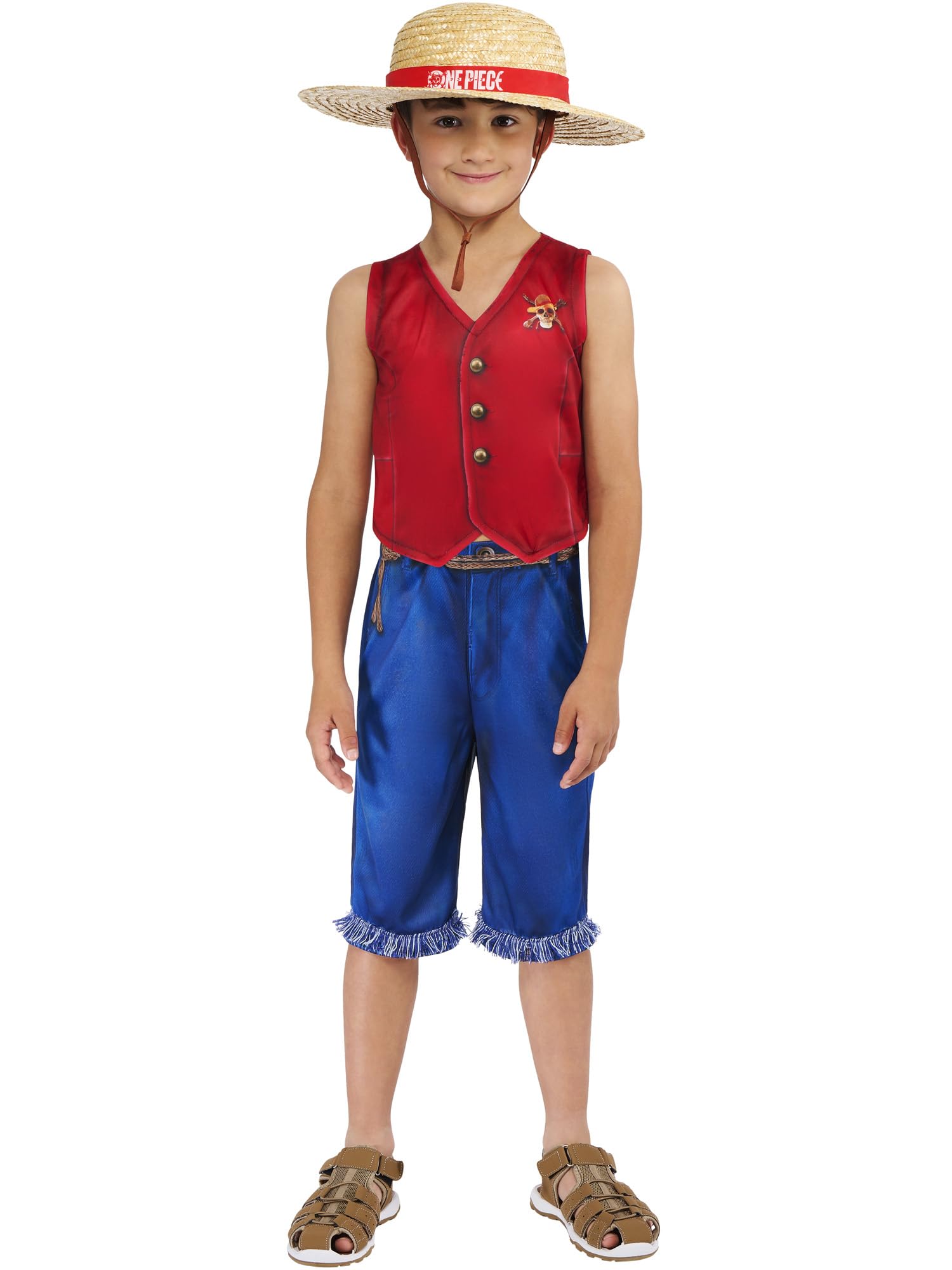Rubies Official One Piece Monkey D. Luffy Child Costume, Kids Fancy Dress