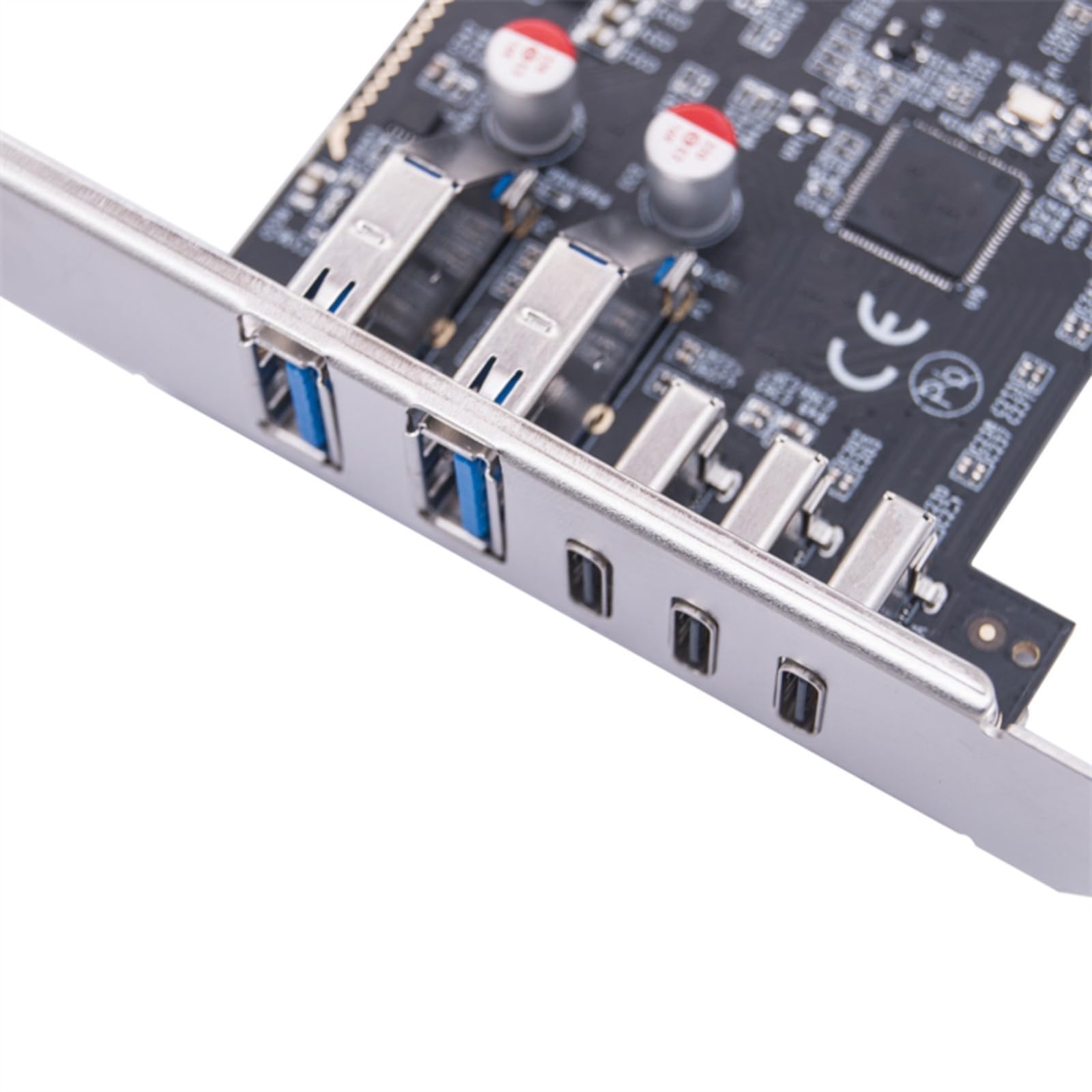 Carte d'extension USB PCIE 2 ports USB3.2 USB A + 3 ports Type C 10 Gbps Carte d'extension PCIExpress 4 USB Hubs Adaptateur